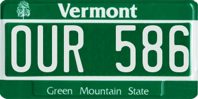 VT license plate OUR586
