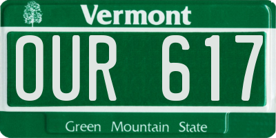 VT license plate OUR617