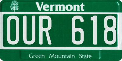 VT license plate OUR618