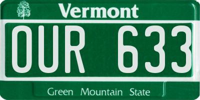 VT license plate OUR633