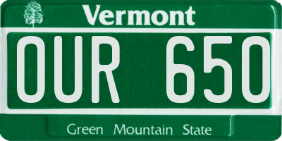 VT license plate OUR650