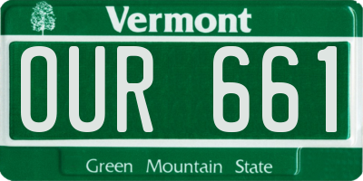 VT license plate OUR661