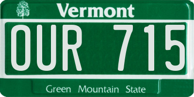 VT license plate OUR715