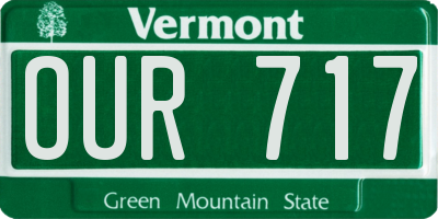 VT license plate OUR717