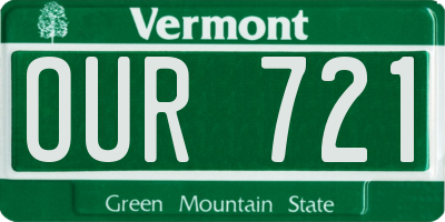 VT license plate OUR721