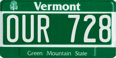 VT license plate OUR728