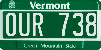 VT license plate OUR738