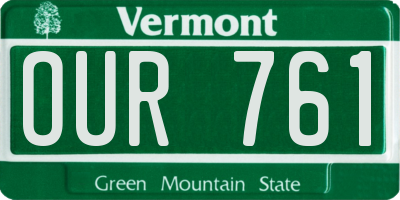 VT license plate OUR761