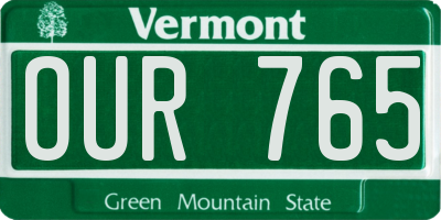 VT license plate OUR765