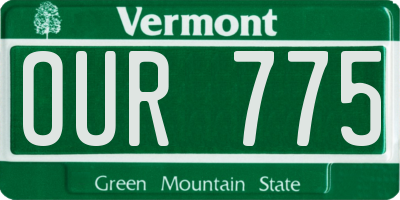 VT license plate OUR775