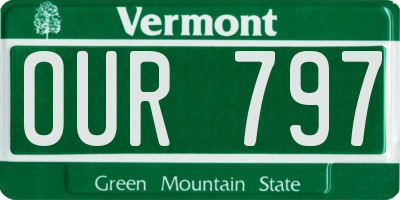 VT license plate OUR797