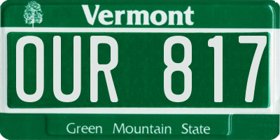 VT license plate OUR817