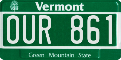VT license plate OUR861