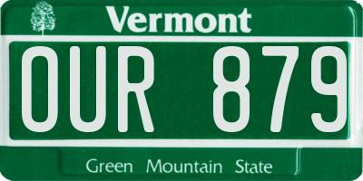 VT license plate OUR879