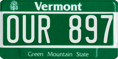VT license plate OUR897