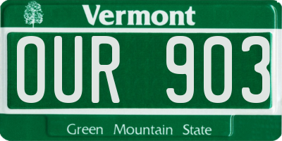 VT license plate OUR903