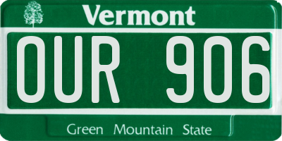 VT license plate OUR906
