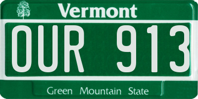 VT license plate OUR913