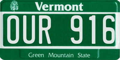 VT license plate OUR916