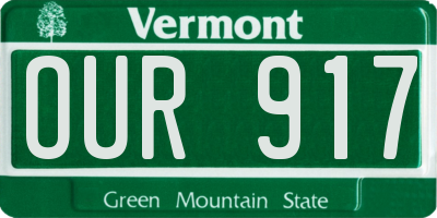 VT license plate OUR917