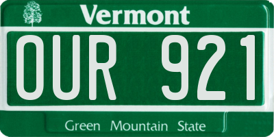 VT license plate OUR921