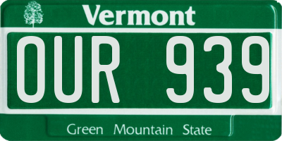 VT license plate OUR939