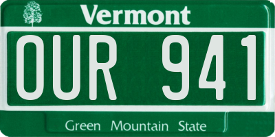 VT license plate OUR941