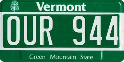 VT license plate OUR944