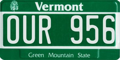 VT license plate OUR956