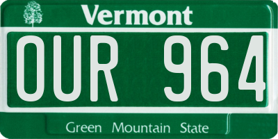 VT license plate OUR964