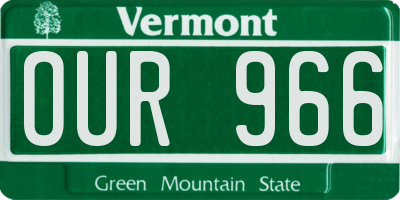 VT license plate OUR966