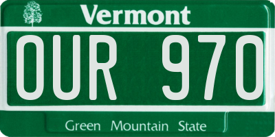 VT license plate OUR970