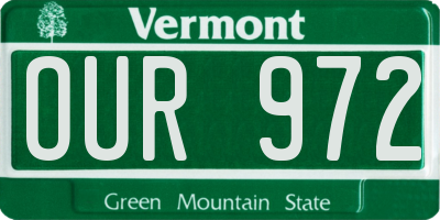 VT license plate OUR972