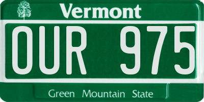 VT license plate OUR975