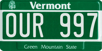 VT license plate OUR997