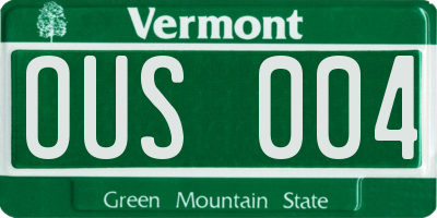 VT license plate OUS004