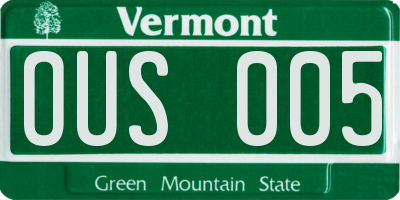 VT license plate OUS005
