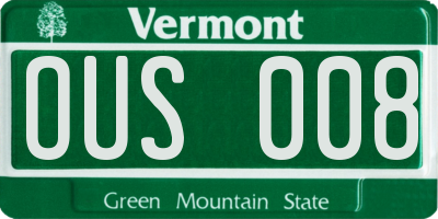 VT license plate OUS008