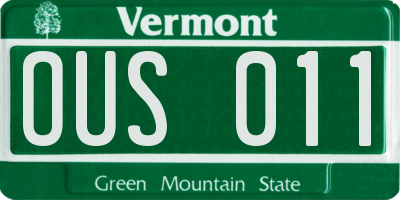 VT license plate OUS011