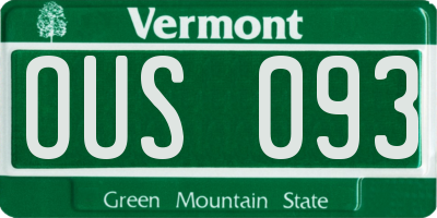 VT license plate OUS093