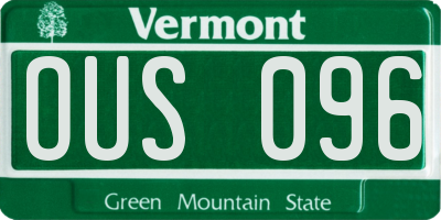 VT license plate OUS096