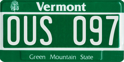VT license plate OUS097