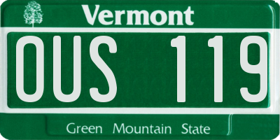 VT license plate OUS119