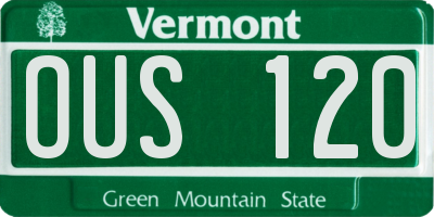 VT license plate OUS120