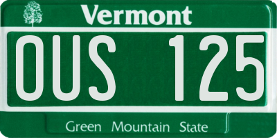 VT license plate OUS125