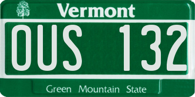 VT license plate OUS132