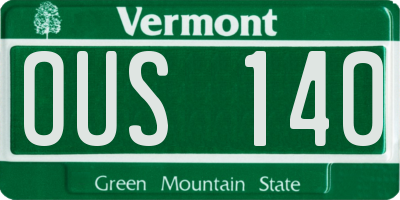 VT license plate OUS140