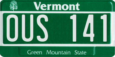 VT license plate OUS141