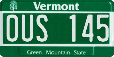 VT license plate OUS145