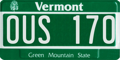 VT license plate OUS170